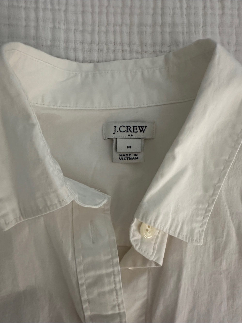J. Crew White Cotton Button-Up Dress Shirt